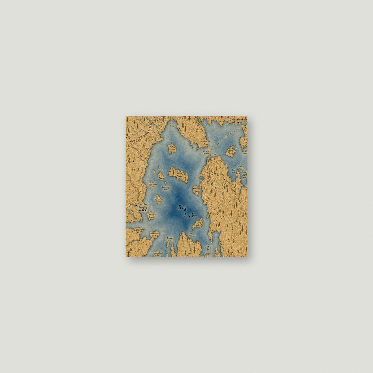 Big Lake, Downeast Maine — Vintage Sporting Map Print
